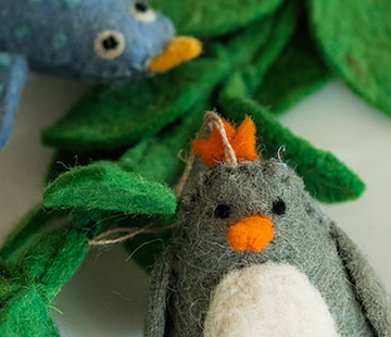 Festive Felt Bird Garland-GARLAND-ZWEIBIE