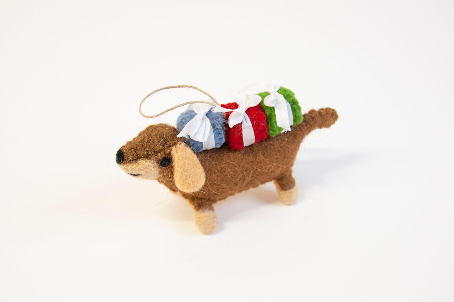 Daisy Dachshund Felted Ornament-ORNAMENT-ZWEIBIE