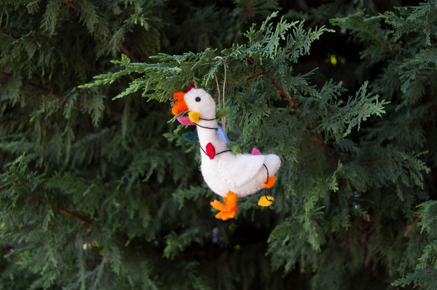 Gracie Goose Felted Ornament-ORNAMENT-ZWEIBIE