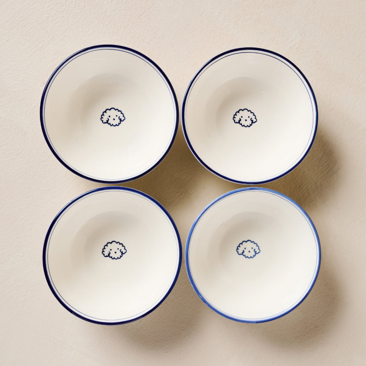 Melrose Icon Cereal Bowl S/4 - Fluffy Dog
