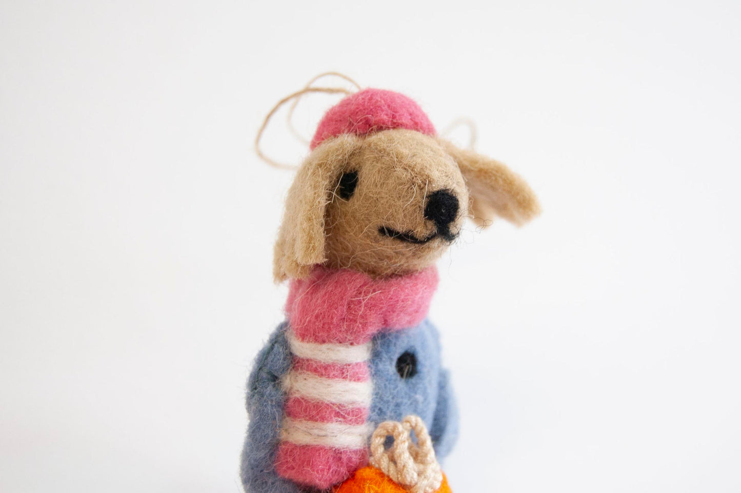 Penny Poodle Felted Ornament-ORNAMENT-ZWEIBIE