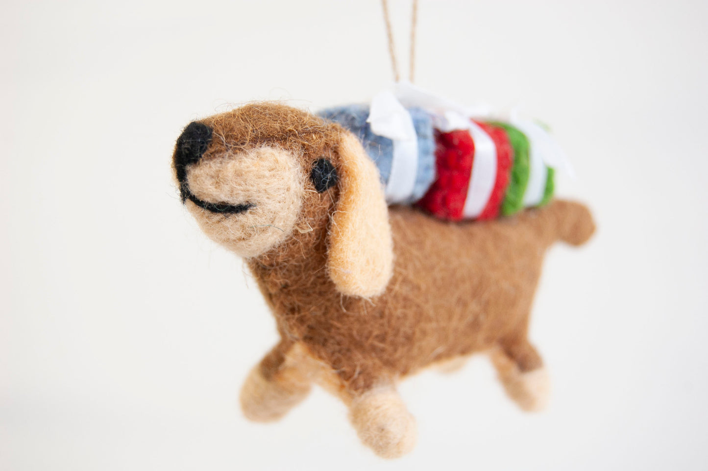 Daisy Dachshund Felted Ornament-ORNAMENT-ZWEIBIE