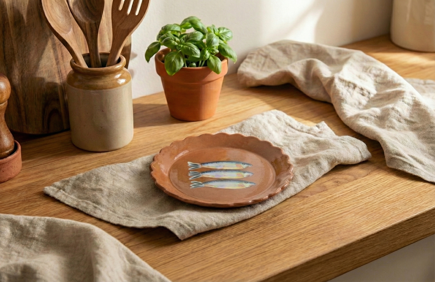Scalloped Fish Dessert Plate - Set of 4