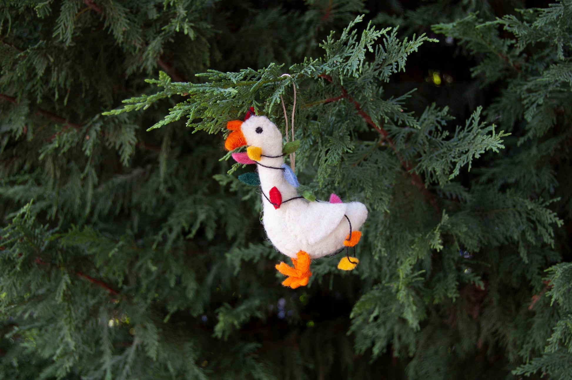 Gracie Goose Felted Ornament-ORNAMENT-ZWEIBIE