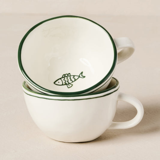 Melrose Icon Mug - Fish - Set of 2