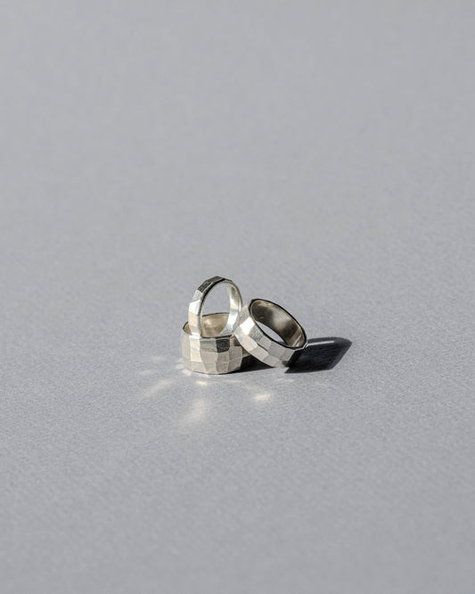Glimmering Facet Ring - Solid Sterling Silver