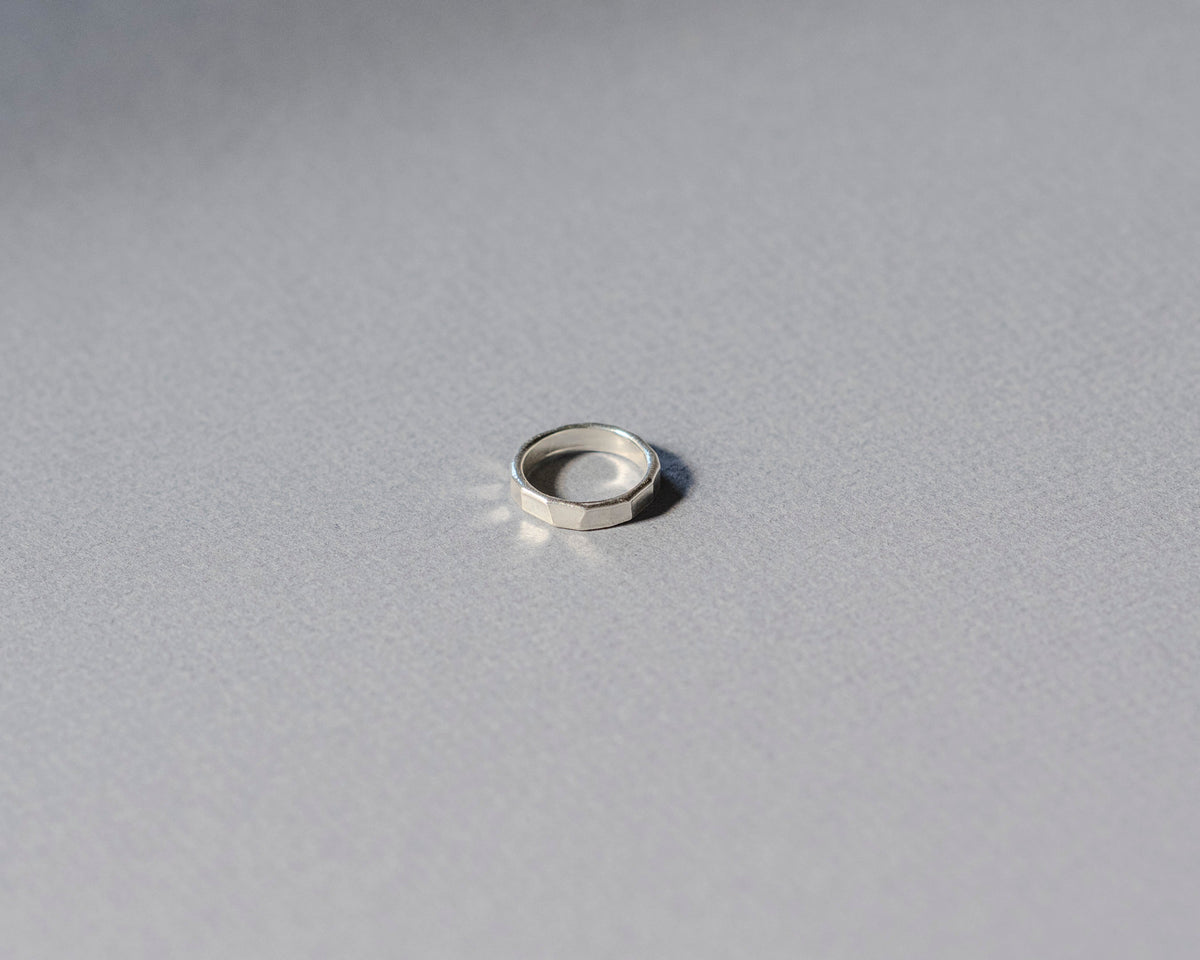 Glimmering Facet Ring - Solid Sterling Silver