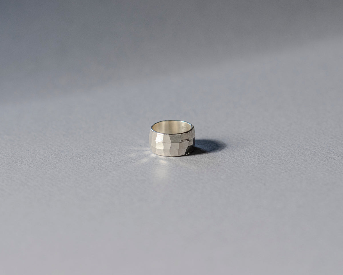 Glimmering Facet Ring - Solid Sterling Silver