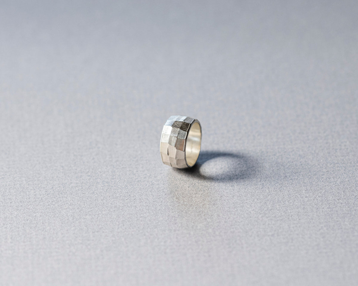 Glimmering Facet Ring - Solid Sterling Silver