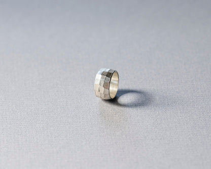 Glimmering Facet Ring - Solid Sterling Silver