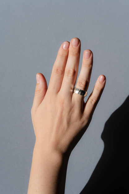Glimmering Facet Ring - Solid Sterling Silver