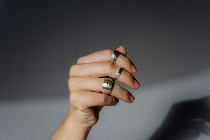 Glimmering Facet Ring - Solid Sterling Silver