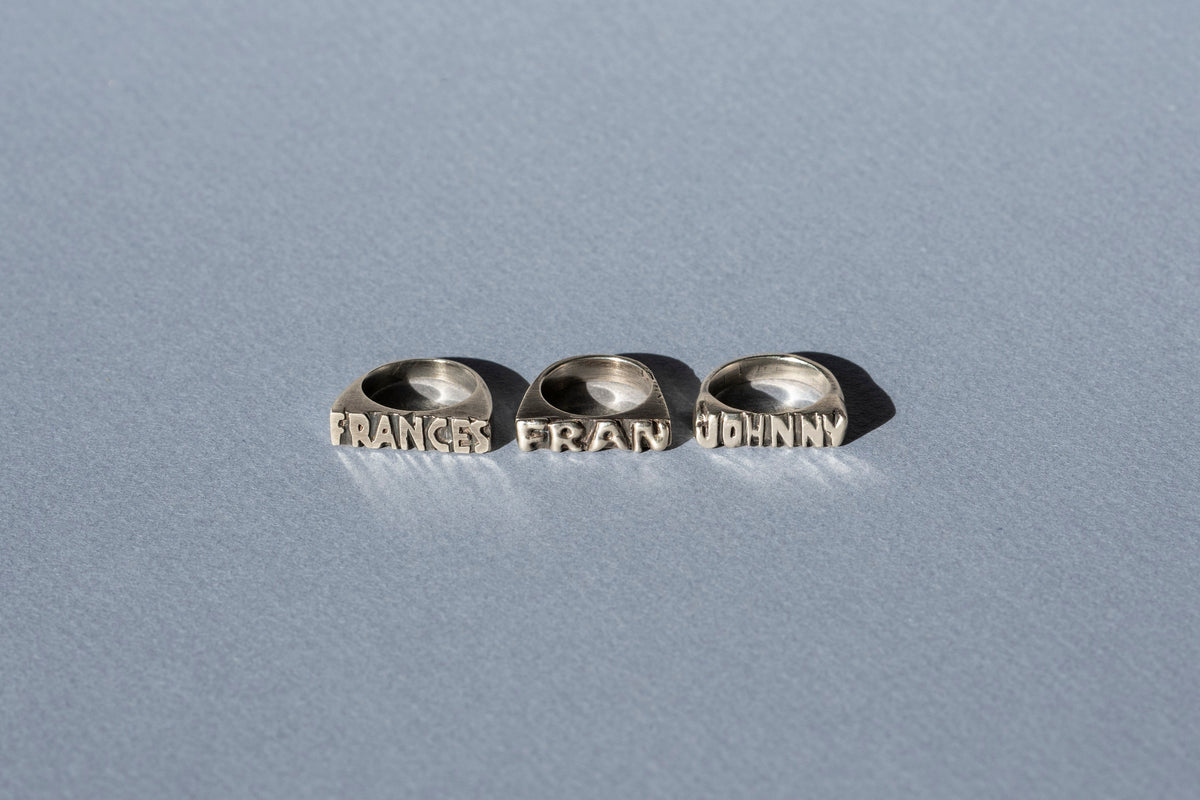 Custom Word Signet Ring – Solid Sterling Silver - Made to Order