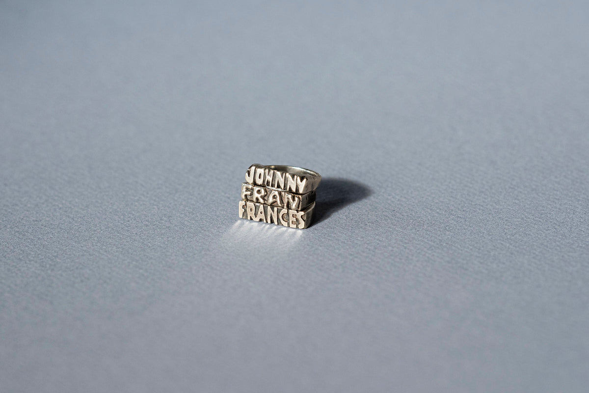 Custom Word Signet Ring – Solid Sterling Silver - Made to Order