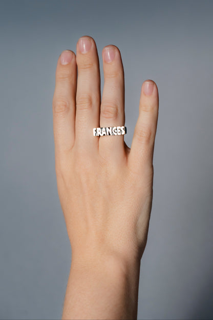 Custom Word Signet Ring – Solid Sterling Silver - Made to Order