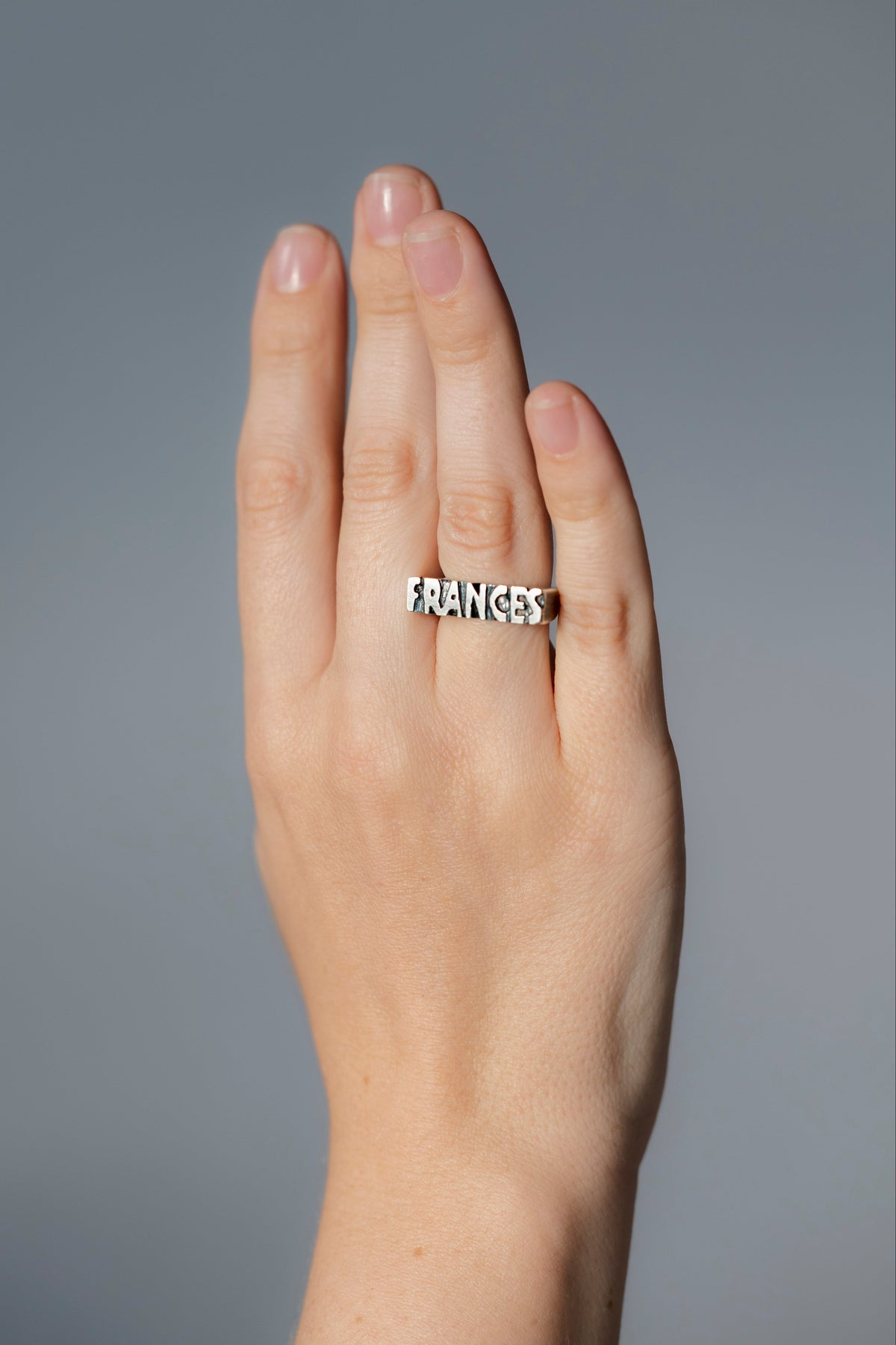 Custom Word Signet Ring – Solid Sterling Silver - Made to Order