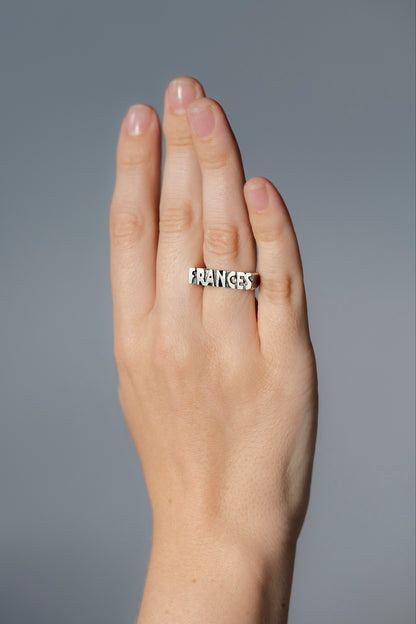 Custom Word Signet Ring – Solid Sterling Silver - Made to Order