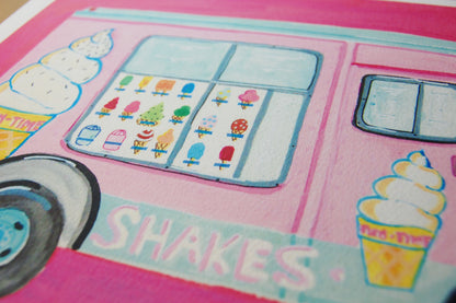 Ice Cream Truck Print - 8x10