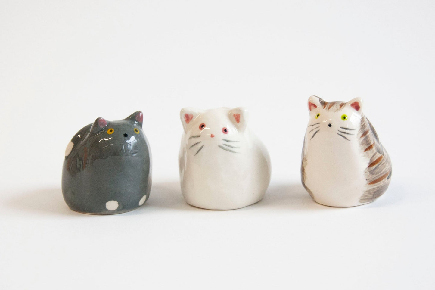 Cat Decorative Object - Set of 3 (Grey/White/Tabby)