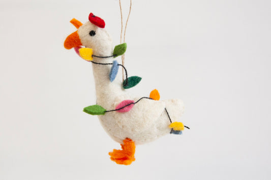 Gracie Goose Felted Ornament-ORNAMENT-ZWEIBIE