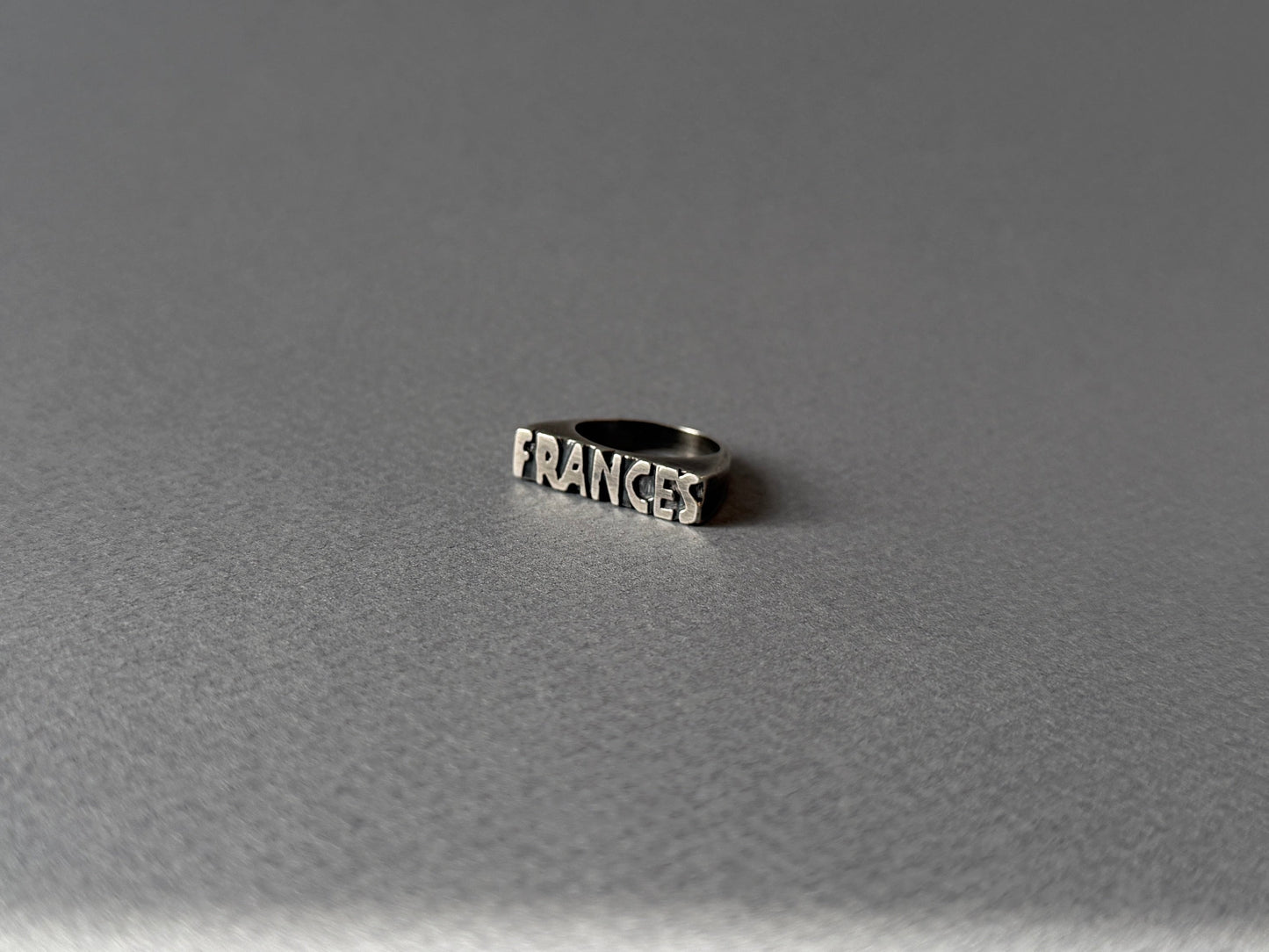 Sterling Silver Flat Letter Signet Ring