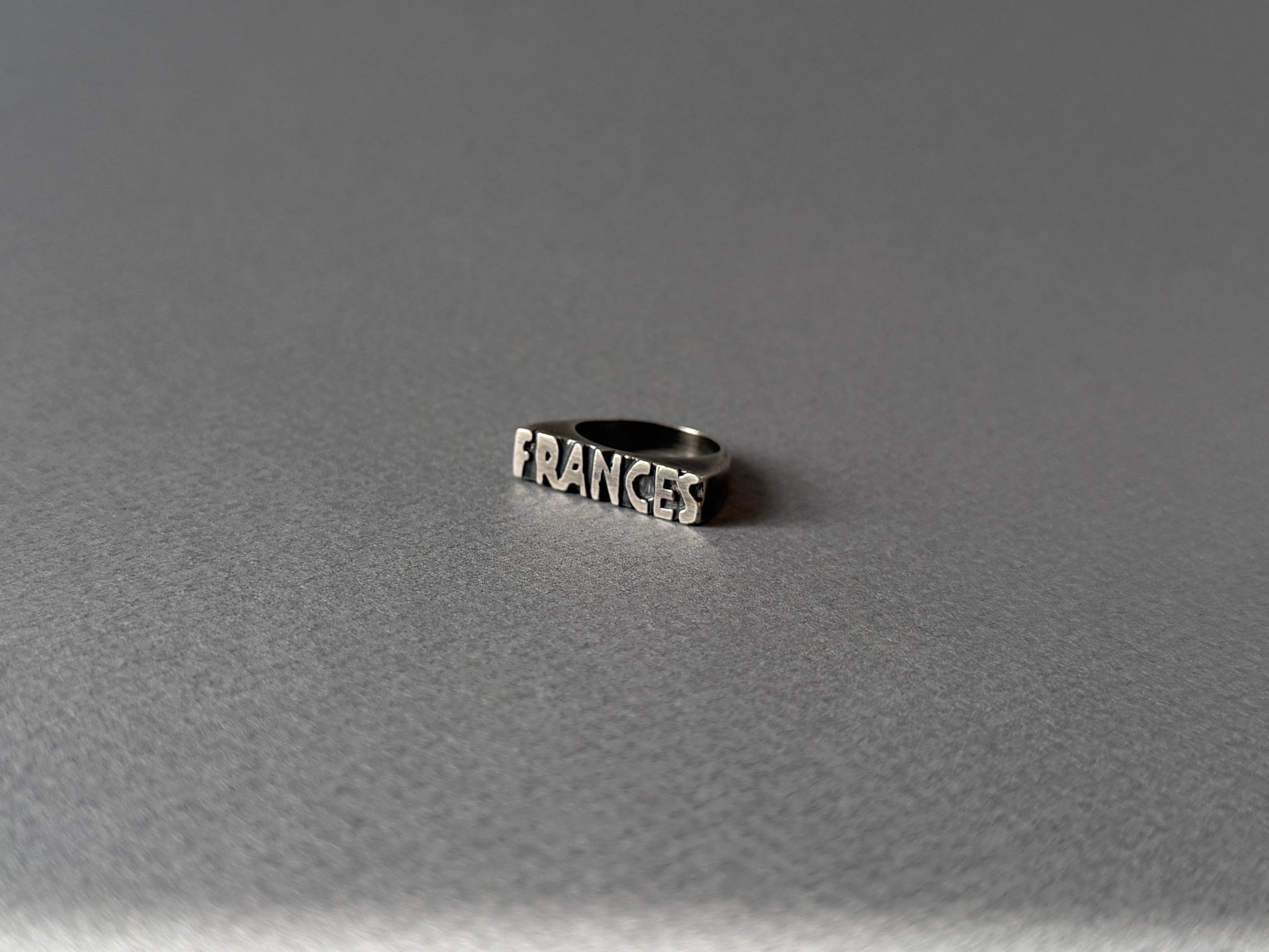 Sterling Silver Flat Letter Signet Ring