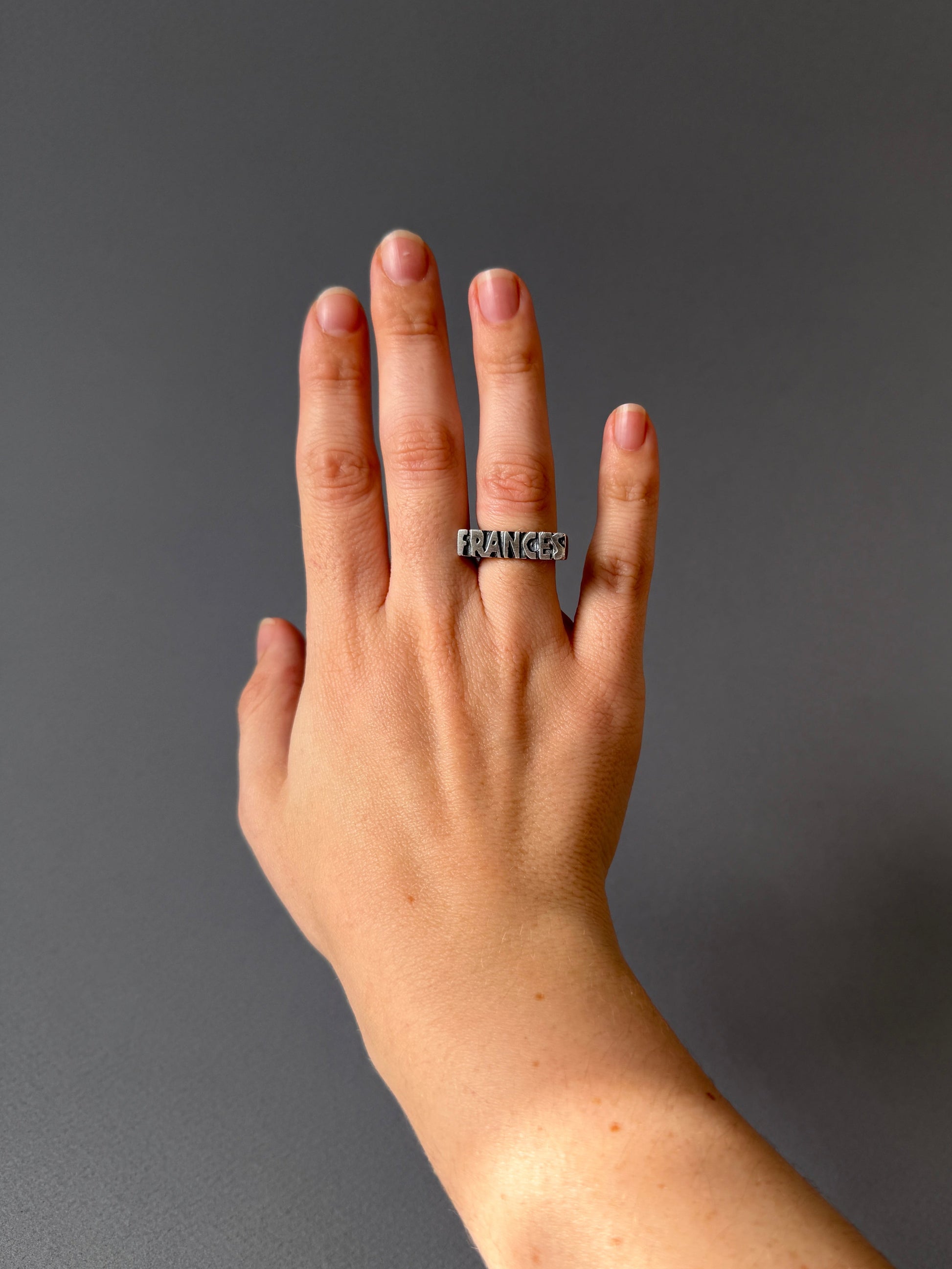 Sterling Silver Flat Letter Signet Ring
