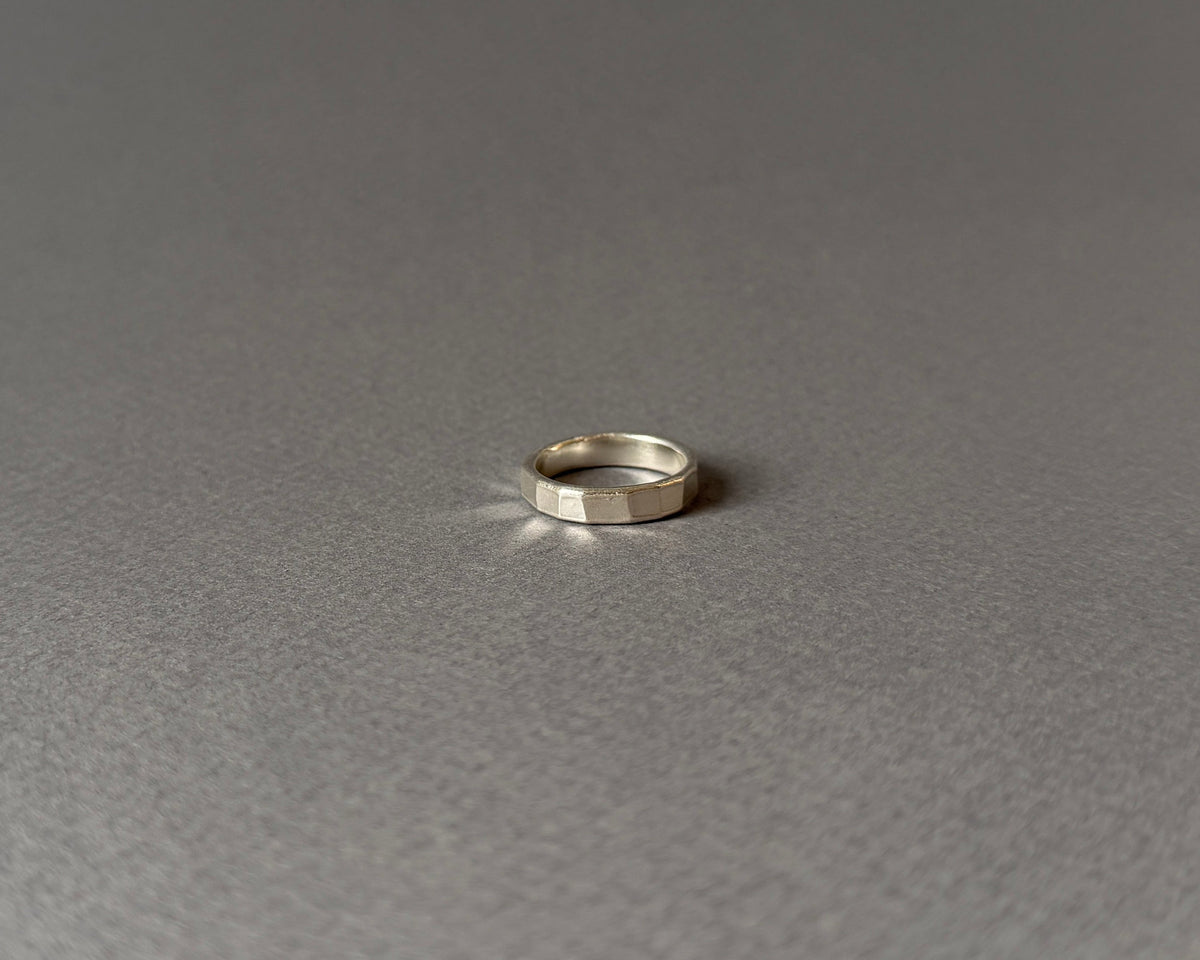 Glimmering Facet Ring - Solid Sterling Silver 
