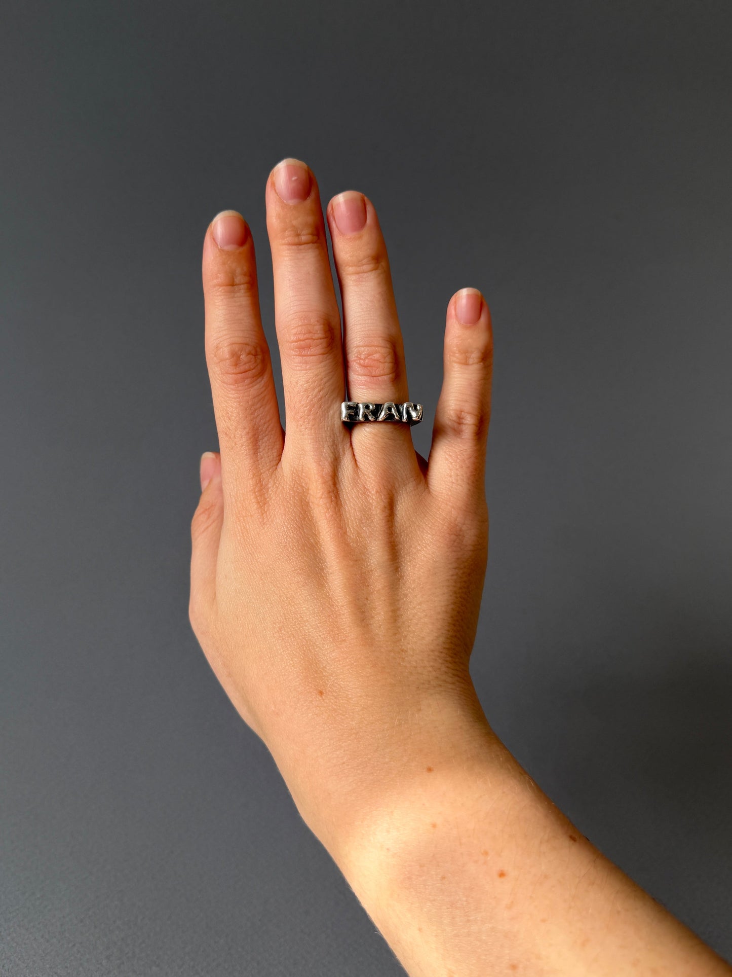 Custom Word Signet Ring – Solid Sterling Silver - Made to Order