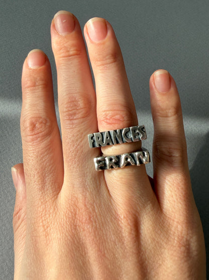 Custom Word Signet Ring – Solid Sterling Silver - Made to Order
