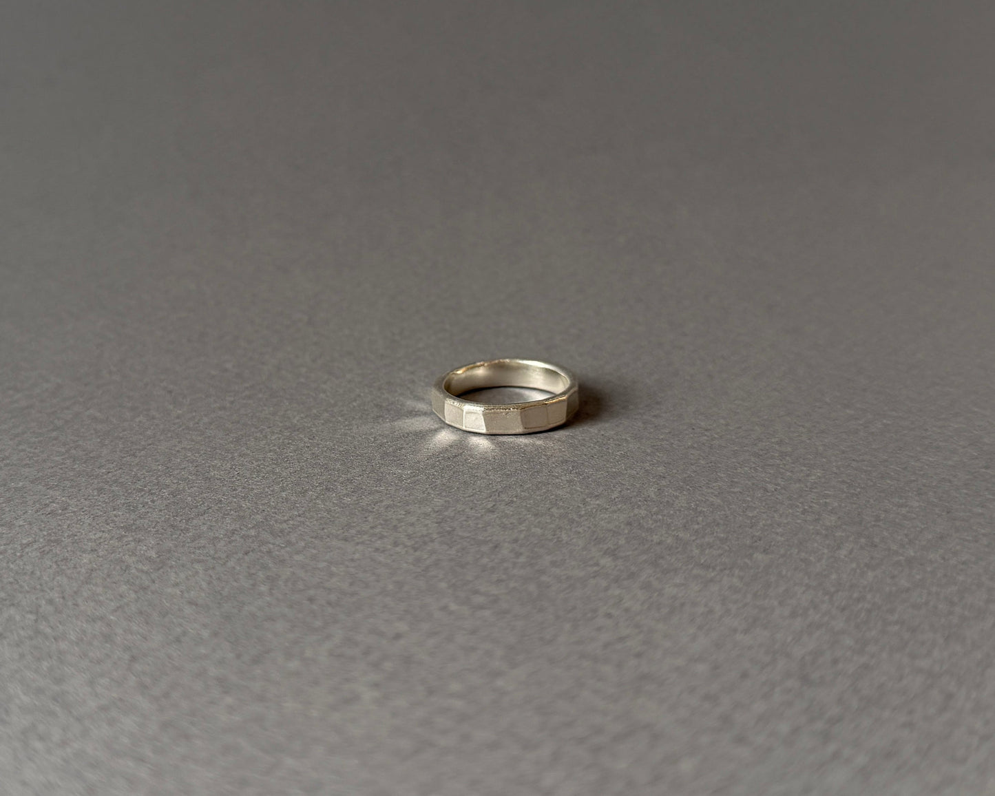 Sterling Silver Glimmering Facet Ring - Made to Order