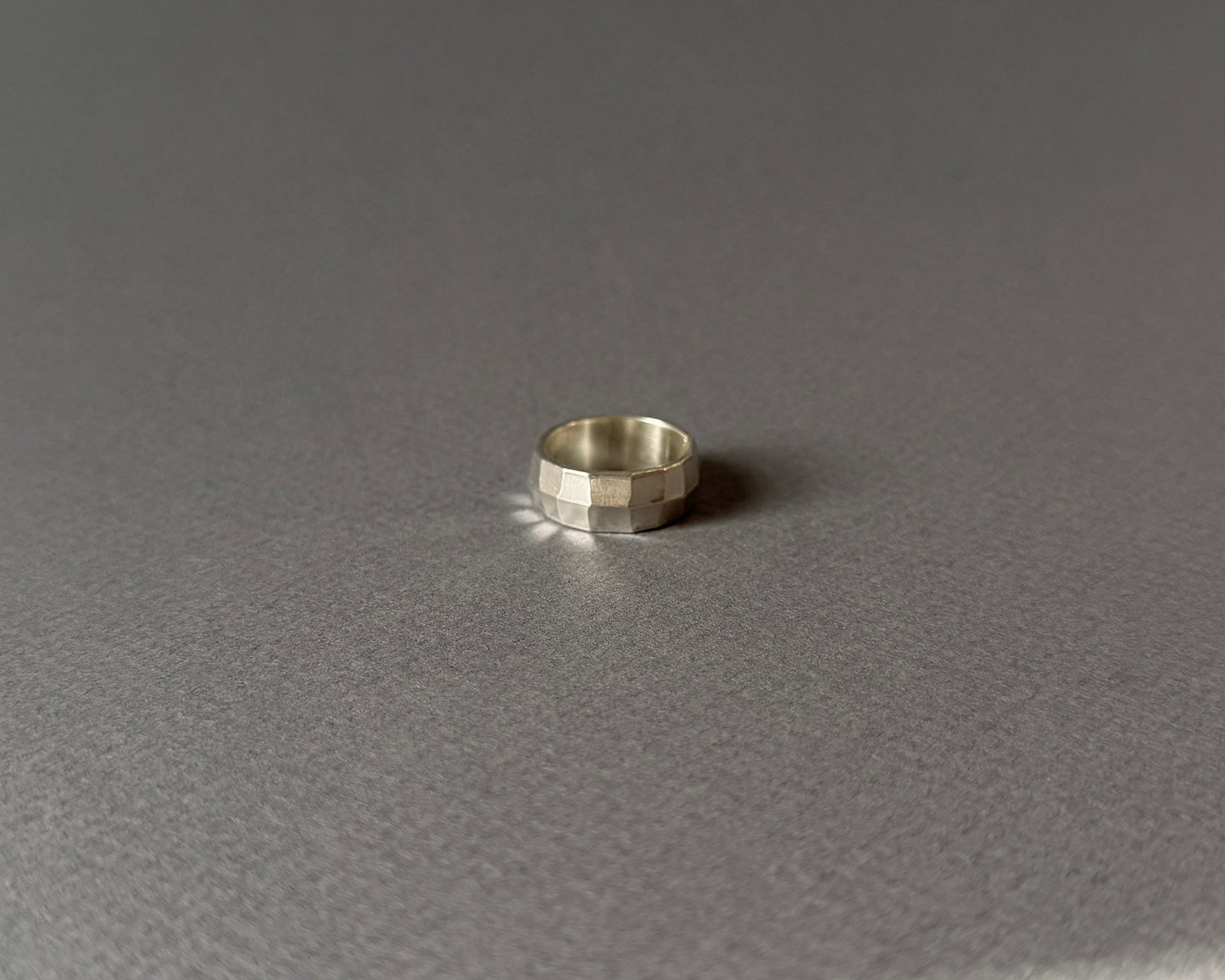 Sterling Silver Glimmering Facet Ring - Made to Order
