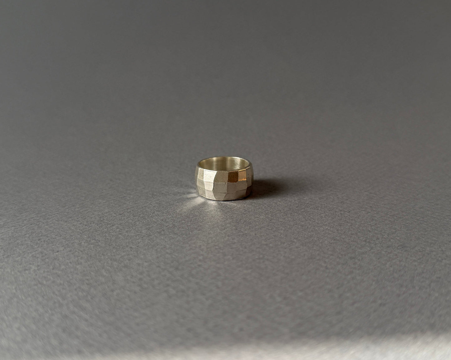 Sterling Silver Glimmering Facet Ring - Made to Order