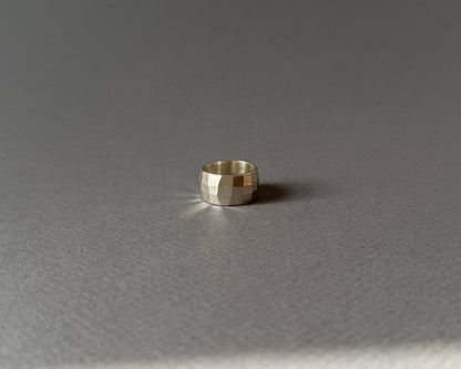 Sterling Silver Glimmering Facet Ring - Made to Order
