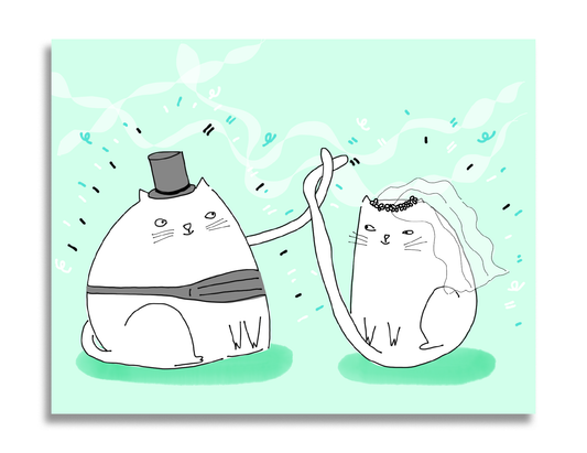 Cats Getting Married Card