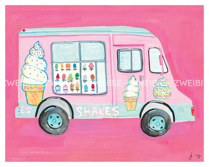 Ice Cream Truck Print - 8x10