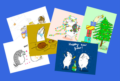 Holiday Dog 6-Card Bundle