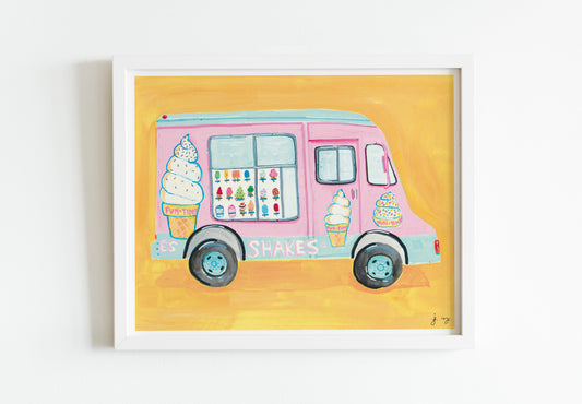 Ice Cream Truck Print - 8x10