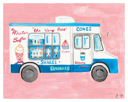 Mister Softee Ice Cream Truck Print - 8x10