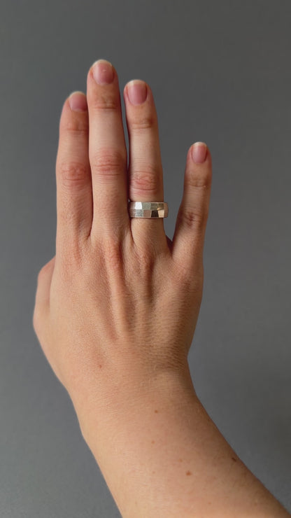 Sterling Silver Glimmering Facet Ring - Made to Order